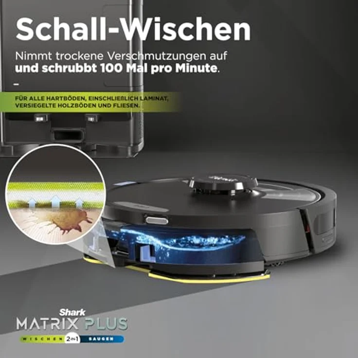 Shark Mtrix Plus Wischroboter Shark RV2620WAEU 2-in-1 Saug- und Wischroboter, Ohne Beutel, Abnehmbare Bürste – Bild 5