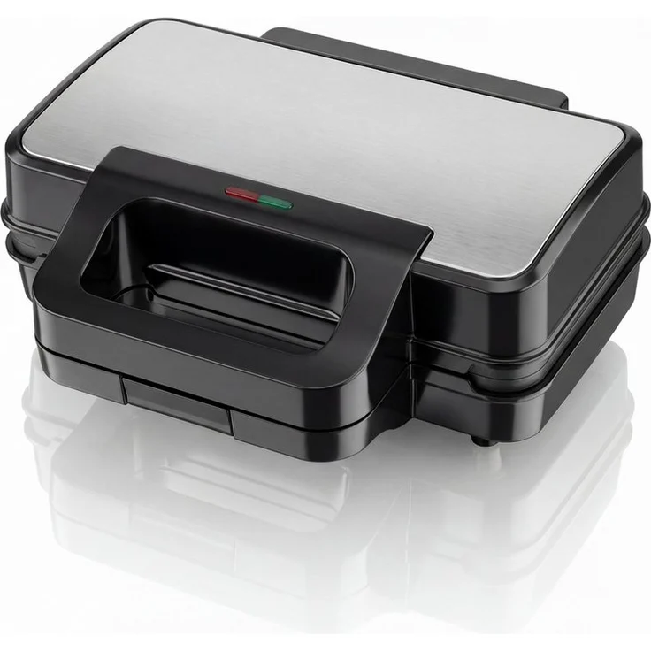 Arendo 3-in-1-Sandwichmaker, Multifunktions-Snackmaker mit 900 W, Edelstahl-Applikation, Antihaftbeschichtung, inkl. Plattensets für Sandwich, Waffel & Grill