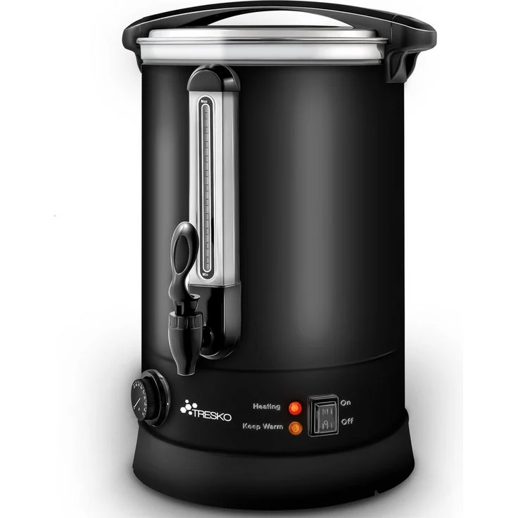 TRESKO Glühweinkocher Einkochautomat, Edelstahl, 10 & 20 Liter, Temperaturregler 30-110°C, Trockenlaufschutz, Zapfhahn