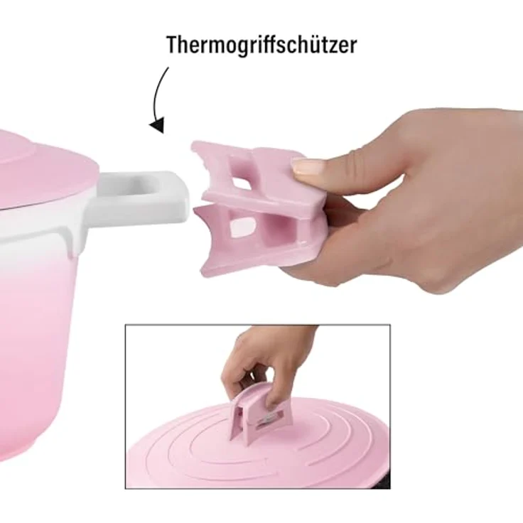 STONELINE Cocotte Bräter mit Deckel Induktion 32 cm, 6,6 L, Aluguss Topf beschichtet mit echten Steinpartikeln, Bratentopf Schmortopf mit Deckel Backofengeeignet, für alle Herdarten, Rosa – Bild 5