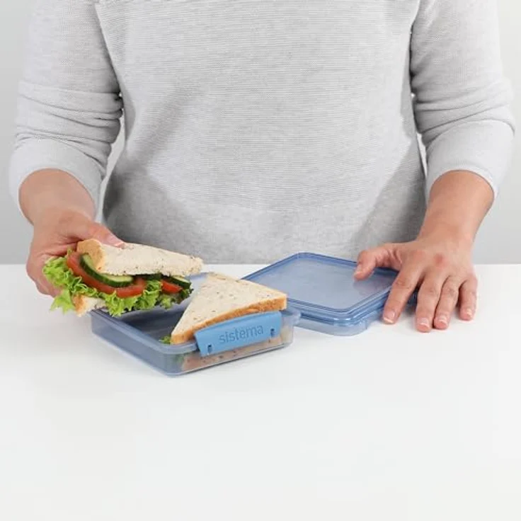 Sistema Ocean Bound Sandwichbox aus Kunststoff, 450 ml, BPA-frei, Blaugrün – Bild 4