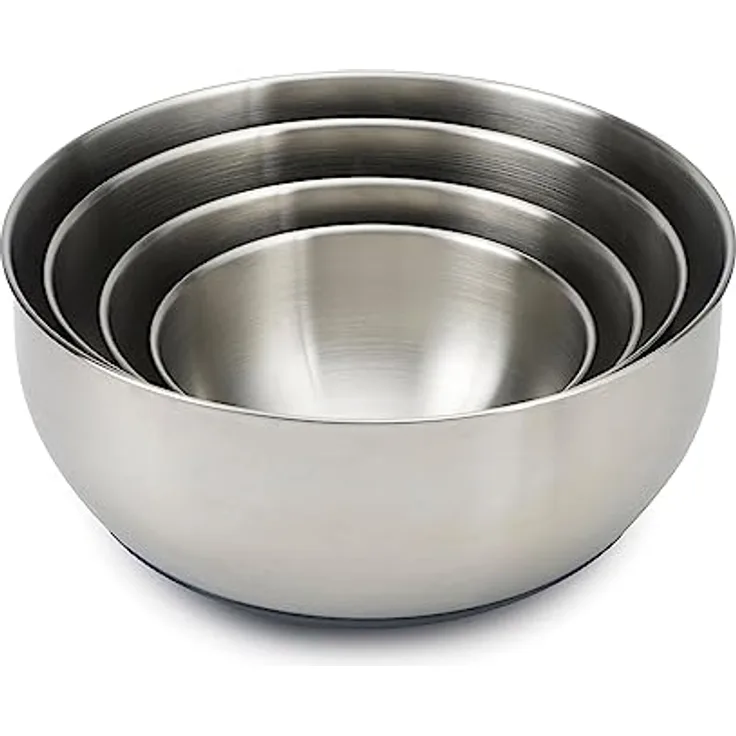 Joseph Joseph 4-teiliges Edelstahlschüsseln-Set mit Deckeln - Edelstahl, Silber