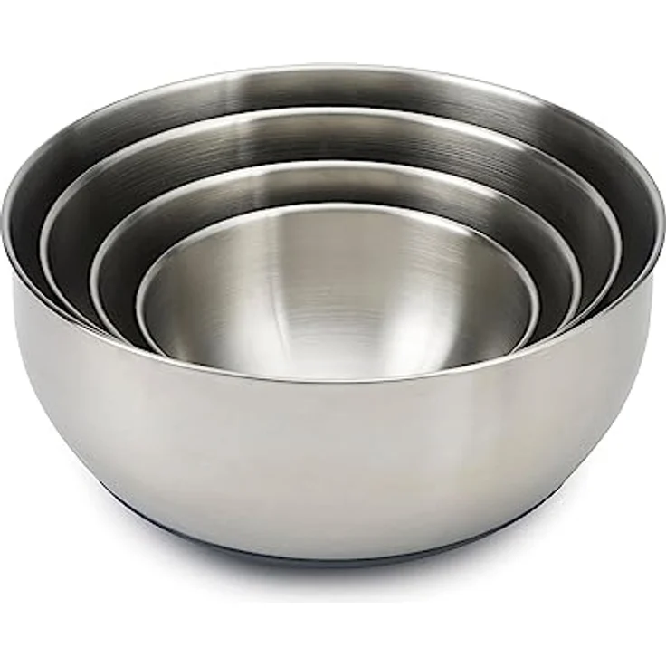 Joseph Joseph 4-teiliges Edelstahlschüsseln-Set mit Deckeln - Edelstahl, Silber – Bild 1