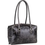 Liebeskind Berlin Kayla Satchel, Kleine Bowling Bag aus grauem Rindsleder mit glossy Finish, 4 l