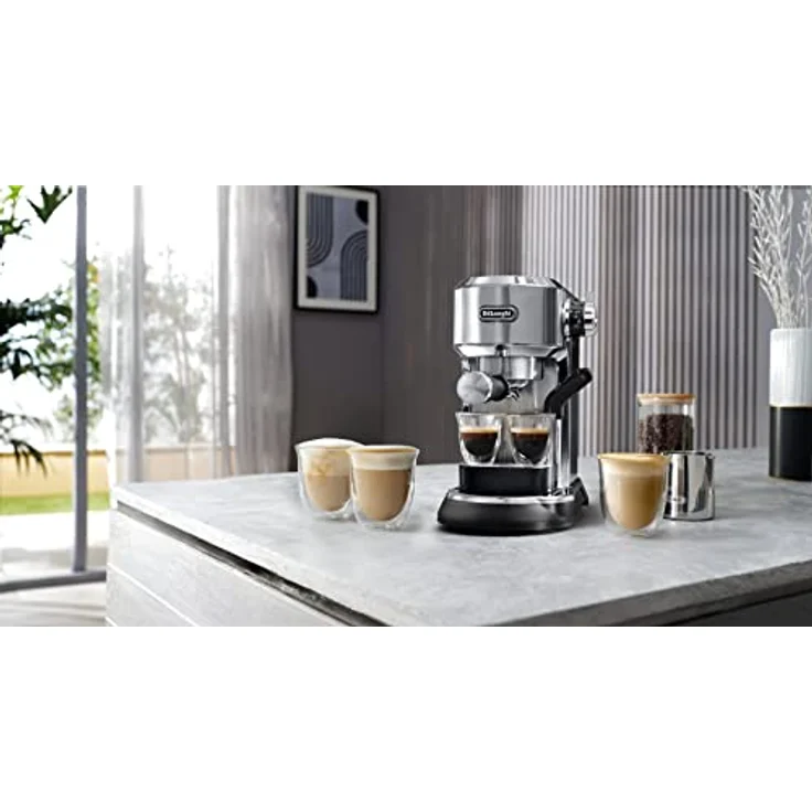 De'Longhi EC950 M Siebträgermaschine, Espressomaschine mit Thermoblock-Heizsystem, 3 Temperatur- und Milcheinstellungen, Zubehörschublade – Bild 5