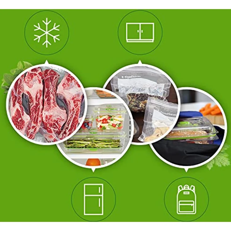 Nital FoodSaver VS3190X Mehrzweck-Vakuumiersystem, Vakuumierer, inkl. 1 Vakuumrolle, 4 Vakuumbeuteln, 4 Vakuum-Verschlussbeutel, edelstahl, schwarz – Bild 9