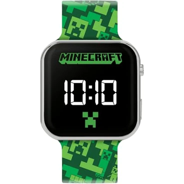 Minecraft Lässige Uhr MIN4273, Digitaluhr mit bedrucktem Armband und LED-Anzeige – Bild 1