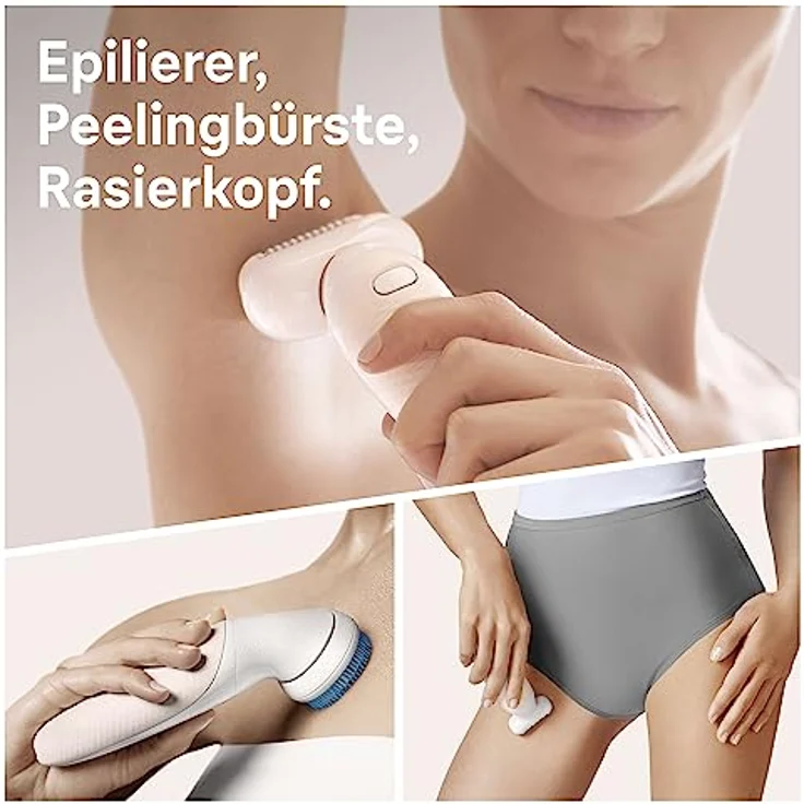 Braun Silk-épil 9 Flex 9010 Epilierer mit flexiblem Kopf inkl. Rasieraufsatz, Tiefen-Peelingbürste – Bild 5