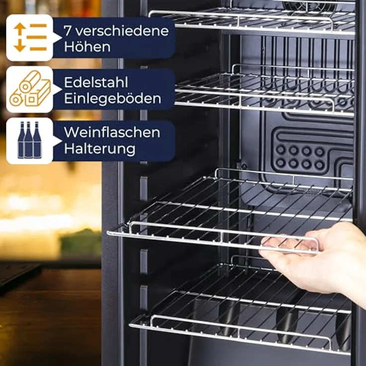 WIE Klein Kühlschrank mit Glastür, Getränkekühlschrank, 36L Kühlschrank Getränke für 55 Dosen, Kühlschrank mit LED, Mini Kühlschrank LED für Büro, Zimmer, Bar, Geräuscharm