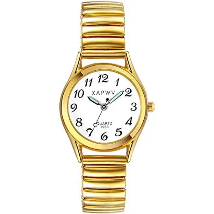 Avaner Damen Armbanduhr, elastisches Band, rundes quadratisches Zifferblatt, analoge ultra-dünne Quarzuhr mit leuchtenden Zeigern, ideales Geschenk für Frauen