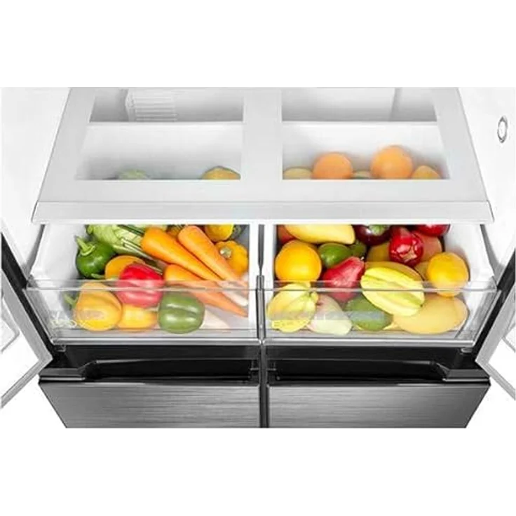 Midea MDRF632FIE Amerikanischer Kühlschrank, Frostfrei, 474 Liter, Französische Tür, Edelstahl/Grau – Bild 5