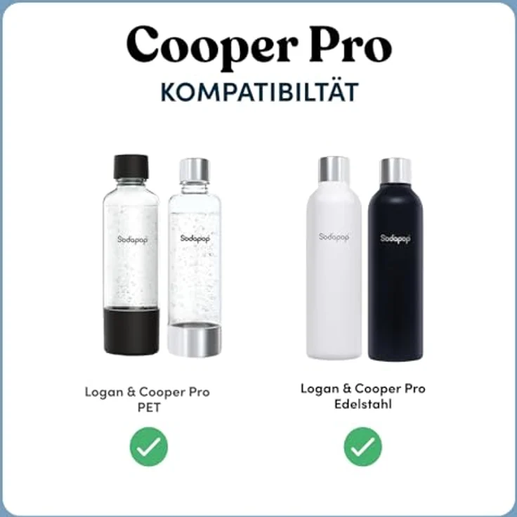 Sodapop Wassersprudler Cooper Pro, stylisches Design in schwarz, inklusive 850ml PET-Flasche – Bild 8