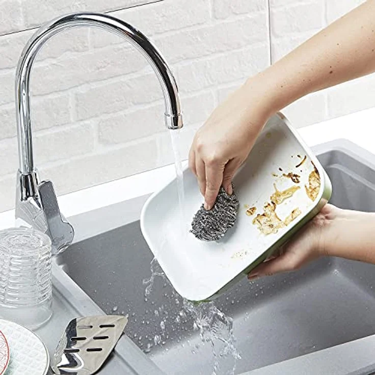 Spontex Spirinett Edelstahlspiralen, ideal für hartnäckigen Schmutz in Töpfen und Pfannen, aus rostfreiem Recycling-Edelstahl (1 x 3 Stück) – Bild 6