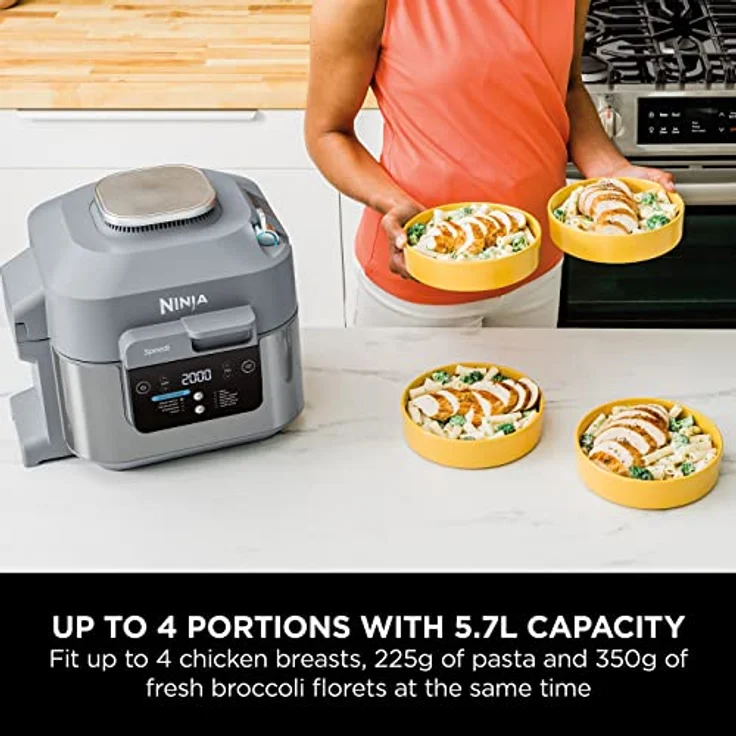 Ninja Speedi 10-in-1 Rapid Cooker & Air Fryer [ON400UK], 5.7L, Speedi Meals, Air Fry, Steam, Grill, Bake, Roast, Sear, Slow Cook & More, Cooks 4 Portions, Sea Salt Grey – Bild 4