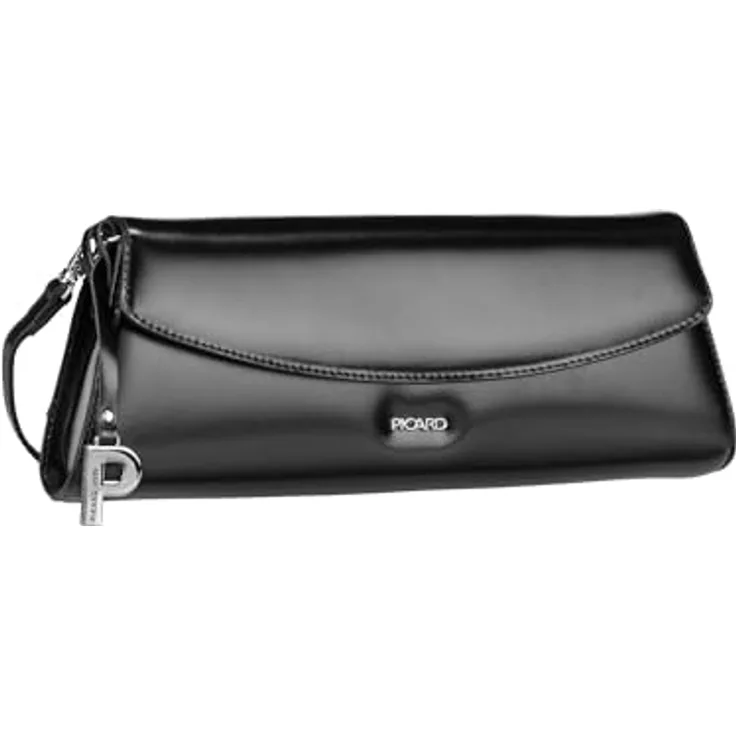 Picard Clutch Rome, Handtasche aus Rindleder mit zeitlosem Design, Schwarz