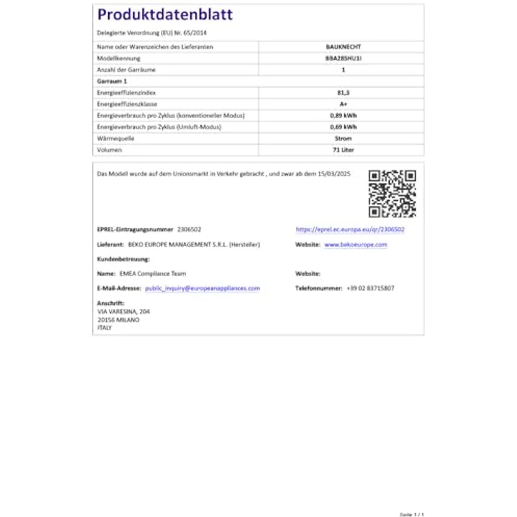Bauknecht BBA285HU1I Einbaubackofen groß, Edelstahl, AutoClean, versandkostenfrei – Bild 12