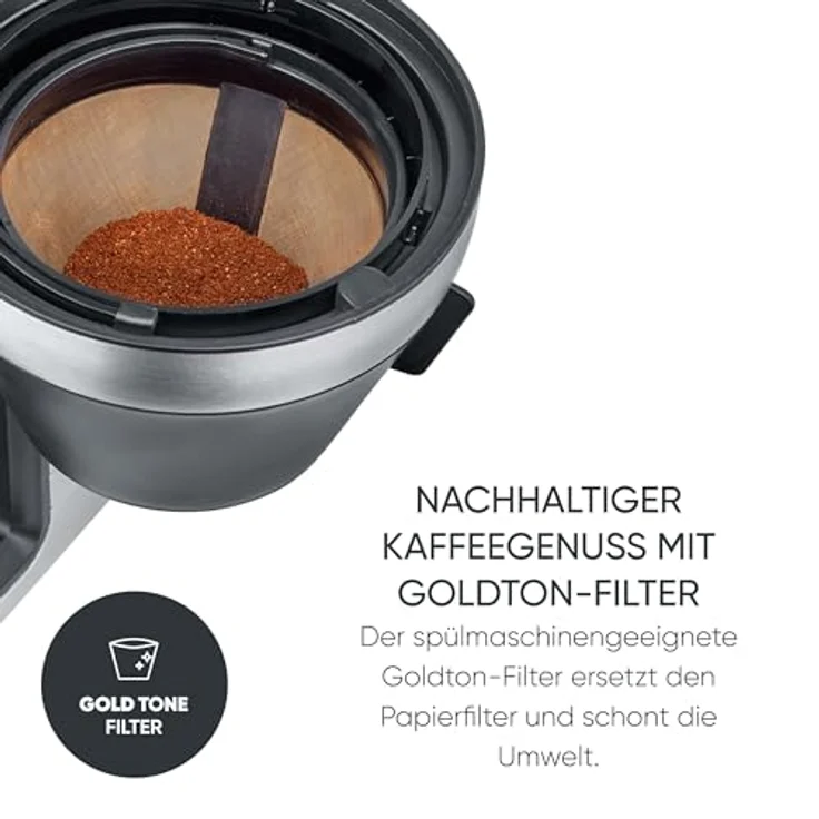 Severin KA 9695, Vollautomatische Filterkaffeemaschine mit isolierter Kaffeekanne, Schwarz – Bild 8