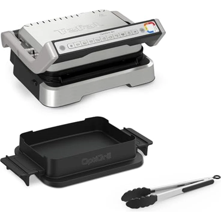 Tefal OptiGrill 4in1 GC776D10, Inkl. Grillzange, Aufklappbarer Kontaktgrill, 9 Programme, Backofen-Funktion, Autom. Temperatur- und Zeitanpassung – Bild 1