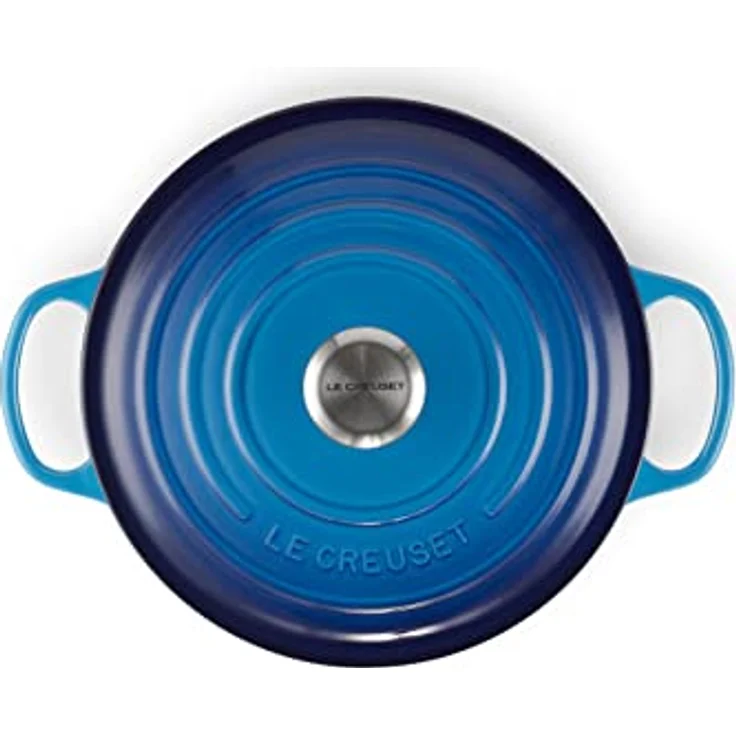 Le Creuset Signature Gusseisen-Bräter mit Deckel, Ø 26 cm, Rund, Für alle Herdarten und Induktion geeignet, Volumen: 5,3 l, 5,135 kg, Azure, 21177262202430 – Bild 4