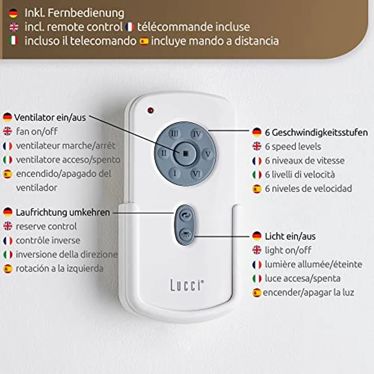 Lucci Air Deckenventilator, Airfusion Climate DC mit neuer, energiesparender Technologie, chrom gebürstet 210520 – Bild 4