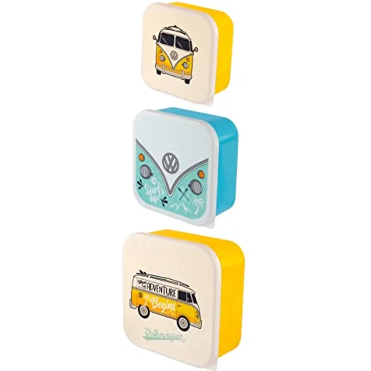 Puckator  VW T1 Surf Adventure Lunchboxen, 3 Stück
