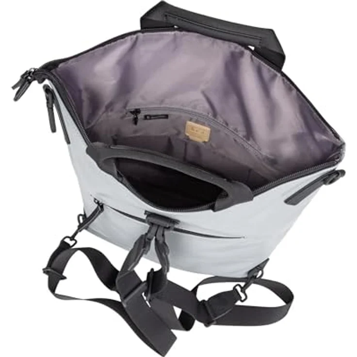 Jost Tolja Henkeltasche mit Laptopfach für Geräte bis 38 cm, Grau, aus robustem Polyurethan, abnehmbarer Umhängeriemen – Bild 3