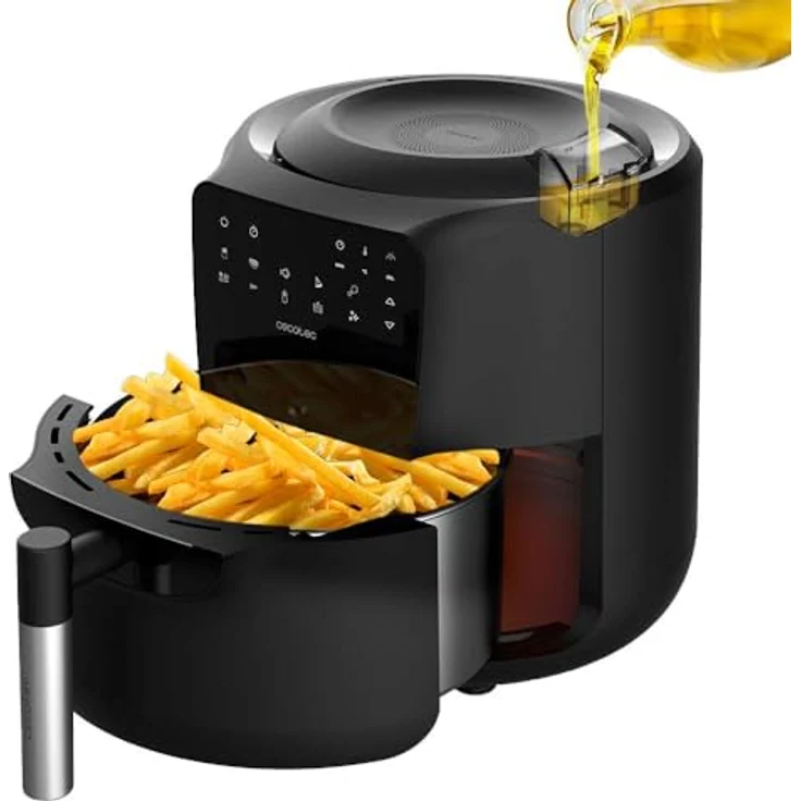 Cecotec Heißluftfritteuse Cecofry Rain M, 5,5L, ohne Öl, schwarz – Bild 2