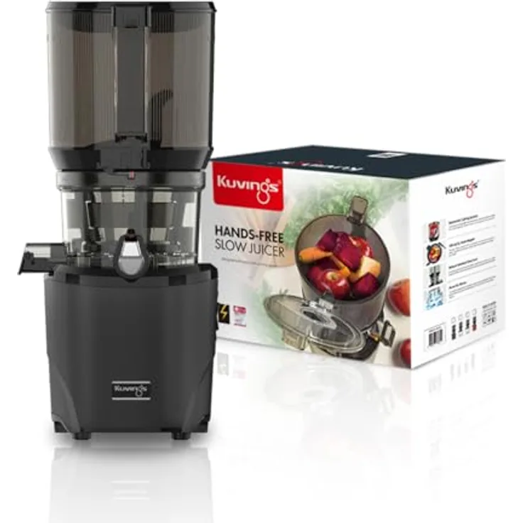 Kuvings AUTO10S Entsafter – Pflegeleichter Slow Juicer mit 3L Fassungsvermögen und 200W Motor ideal für Obst, Gemüse und Smoothies. (Matt Black)