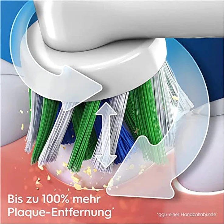 Oral-B PRO 3 3500 Elektrische Zahnbürste/Electric Toothbrush, mit 3 Putzmodi und visueller 360° Andruckkontrolle für Zahnpflege, Reiseetui floral, Geschenk Mann/Frau, Designed by Braun, weiß – Bild 4