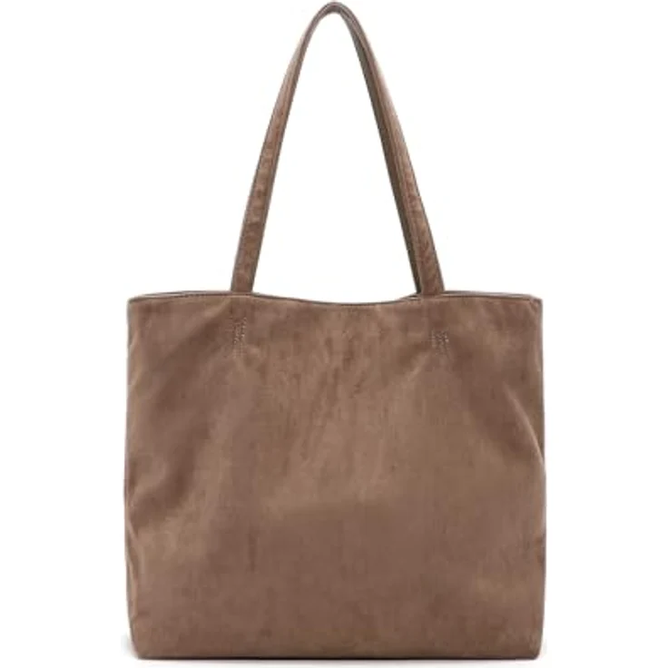 EMILY & NOAH Shopper E&N Eva Suede, Damen Tasche mit Magnetverschluss und Umhängeriemen, strukturierte Innenaufteilung in Schwarz – Bild 3