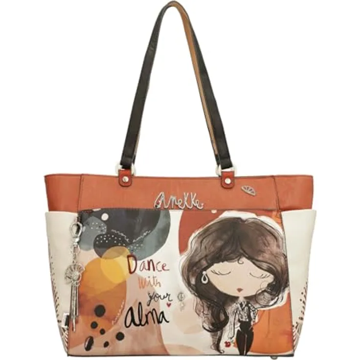 Anekke Shopper Alma, Polyurethan mit Reißverschlussfach und Bodennägeln, grau
