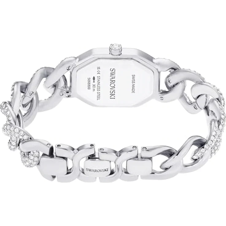 Swarovski Dextera Chain Watch, Silberfarben, mit 623 Kristallen, Swiss Made, wasserdicht bis 30 Meter – Bild 3