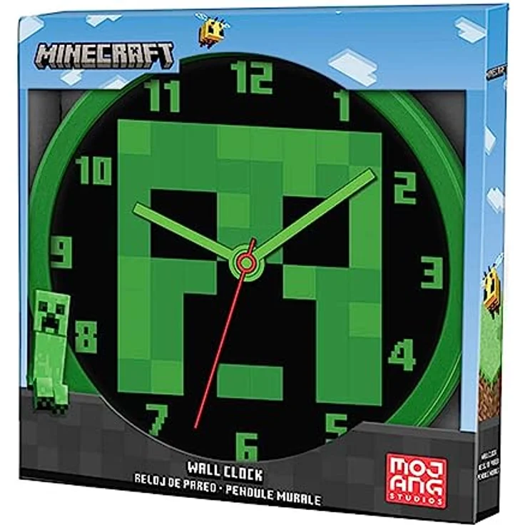 Minecraft Wanduhr Minecraft analoge Wanduhr mit 25cm Durchmesser Stilvolle Zeitmessung – Bild 4