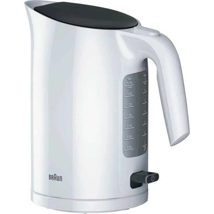 Braun WK 3110 WH Wasserkocher | Füllmenge 1,7 l | 3.000 Watt | Schnellkochsystem | Herausnehmbarer Anti-Kalk-Filter | Große Wasserstandsanzeige | BPA Frei | Weiß