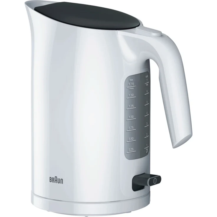 Braun WK 3110 WH Wasserkocher | Füllmenge 1,7 l | 3.000 Watt | Schnellkochsystem | Herausnehmbarer Anti-Kalk-Filter | Große Wasserstandsanzeige | BPA Frei | Weiß – Bild 1