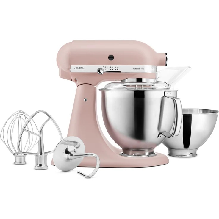 KitchenAid Artisan 5KSM185PSEFT Küchenmaschine mit Direktantrieb, 300W, 4,8L Edelstahlschüssel, feather pink, Serie: 5KSM185PS – Bild 2