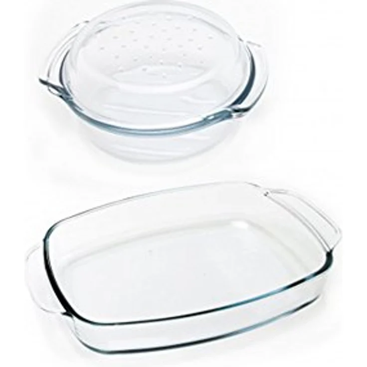 van Well Auflaufform, Glas, feuerfest, 3er Set, 1,7 & 2,3 Liter, mikrowellen- und spülmaschinengeeignet – Bild 2