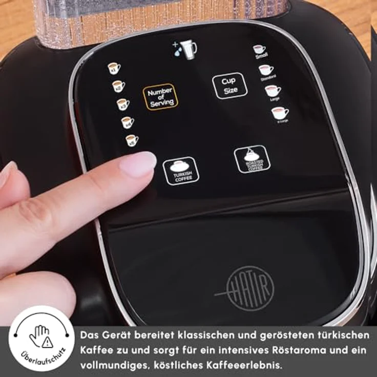 Karaca Hatır Aqua, Automatische Türkische Kaffeemaschine mit Wassertank, 735 W, 5 Tassen Kapazität, Schwarz – Bild 7