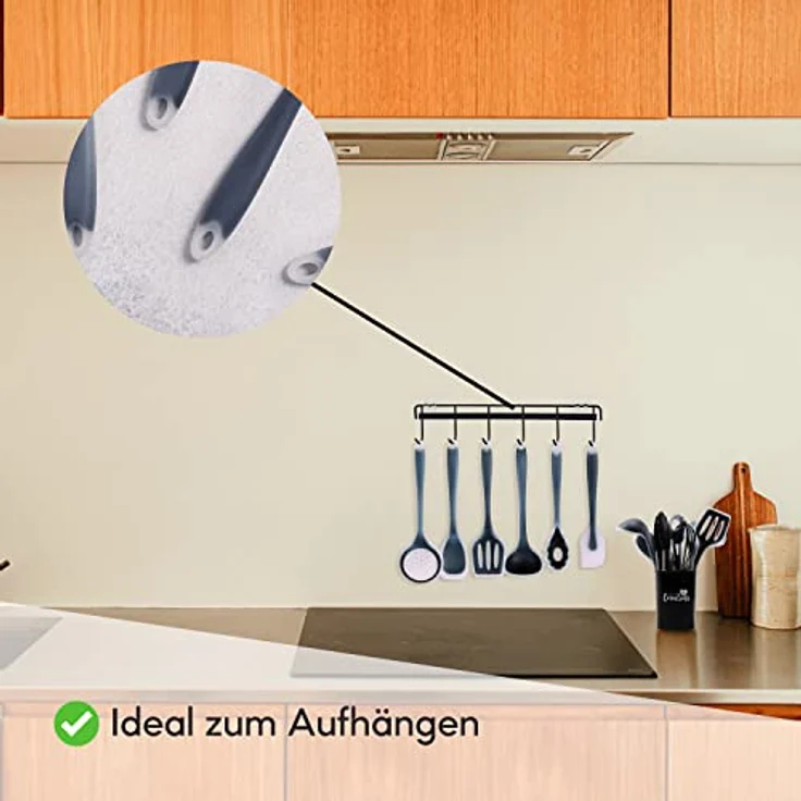 Coradoma Silikon Geschirrset Küche | Küchenutensilien 12-teilig Küchenhelfer Set mit Pfannenwender, Schneebesen, Kochlöffel, Suppenkelle | Kochbesteck Kochgeschirr Haushaltshelfer Küchenzubehör – Bild 5