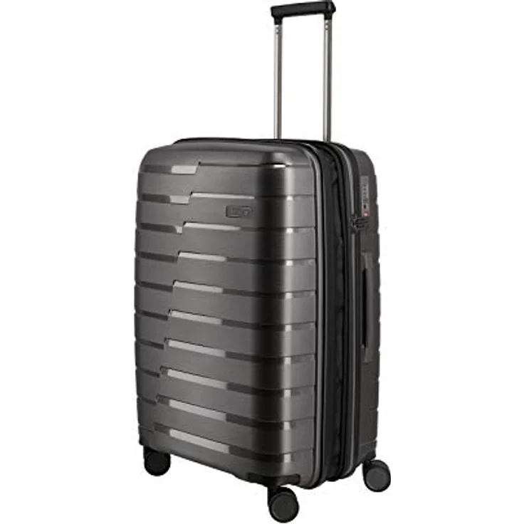 travelite 4-Rad Koffer M mit Dehnfalte + TSA Schloss, Gepäck Serie AIR BASE: Funktionaler Hartschalen Trolley im coolen Look, 075348-04, 67 cm, 71 Liter (erweiterbar auf 82 Liter), anthrazit (grau) – Bild 5