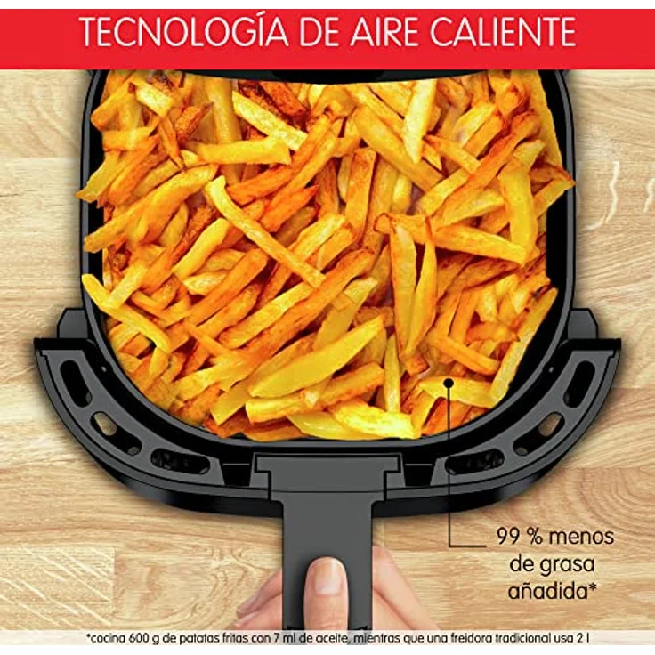 Moulinex Easy Fry Essential EZ1308 Heißluftfritteuse, mit wenig oder ohne Öl, manuelle Steuerung, 5 Programme, gesunde Mahlzeiten, Fassungsvermögen 3,5 l/1 kg, bis zu 4 Personen, Schwarz – Bild 5