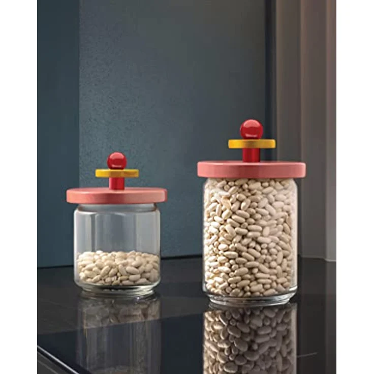 Alessi Twergi - Vorratsglas mit Holzdeckel 75 cl, rosa, aus der Sottsass Collection – Bild 4