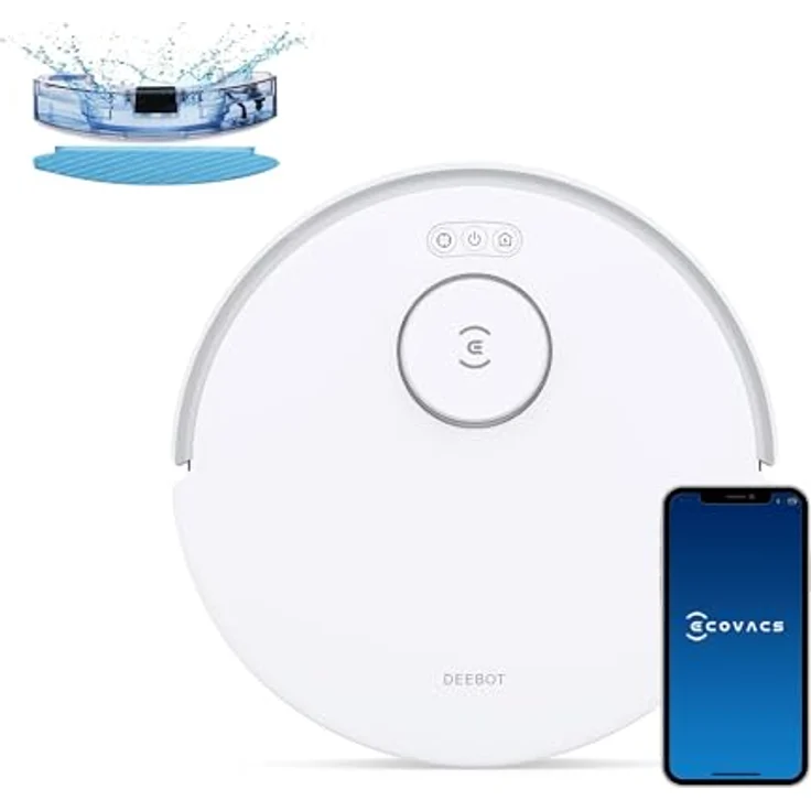 ECOVACS DEEBOT N20, Saugroboter mit Wischfunktion, Anti-Haar-Verhedderung, 300 Minuten Laufzeit, 20 mm Türschwellen, TrueMapping Intelligente Pfadplanung, Platzsparendes Design - Preisvergleich – Bild 1