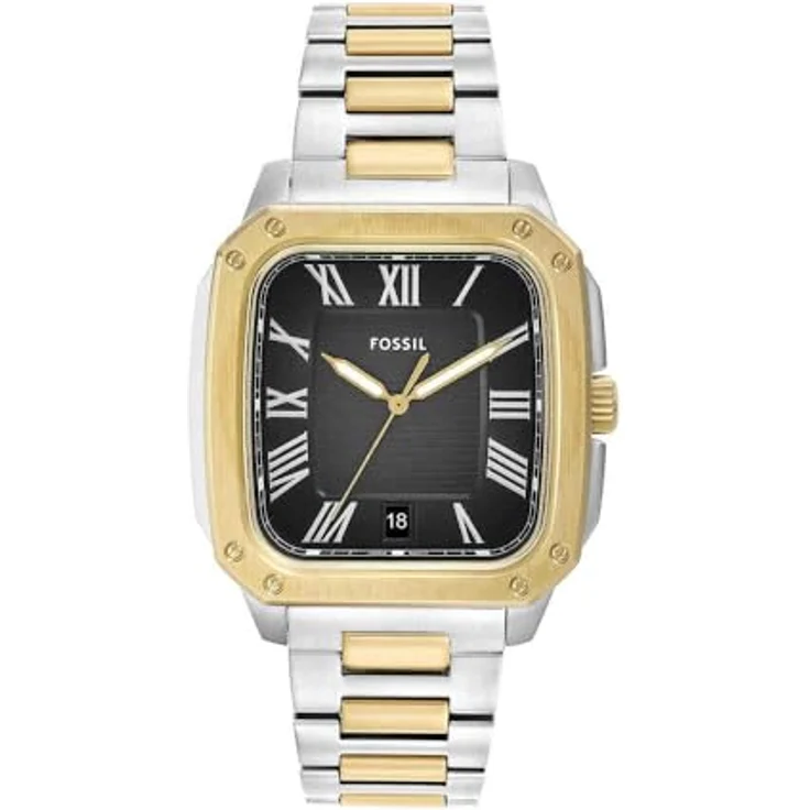 Fossil Crosby, Herrenuhr Edelstahl mit blauem Ziffernblatt, 42 mm Gehäuse und Datumsanzeige, wasserdicht bis 50 m – Bild 1