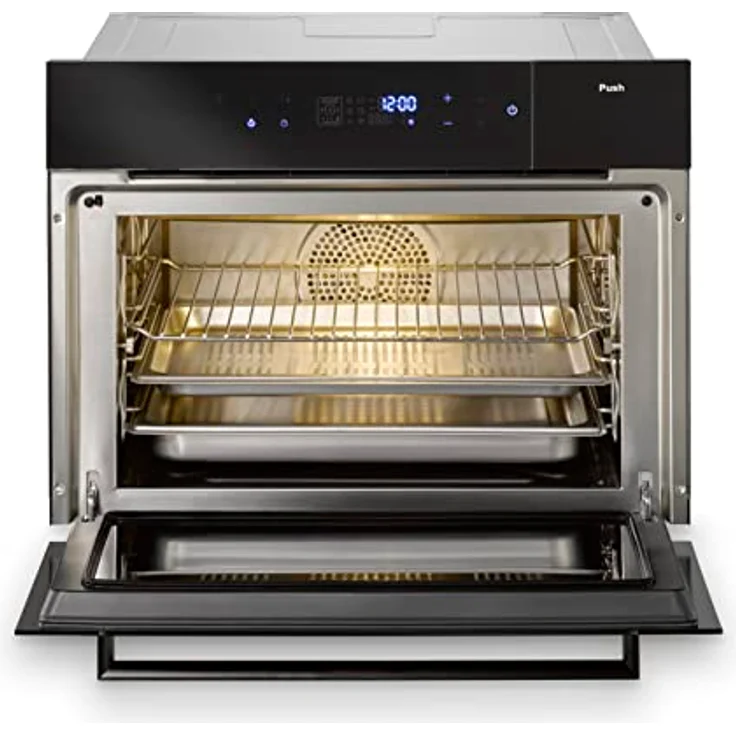 Caso SteamMaster E 56, Einbaubackofen mit Dampfgarfunktion, 45L Edelstahl Garraum, 3000 Watt, 1,2L Wassertank, 45er Nischenhöhe, Warmhalte- und Auftaufunktion – Bild 4
