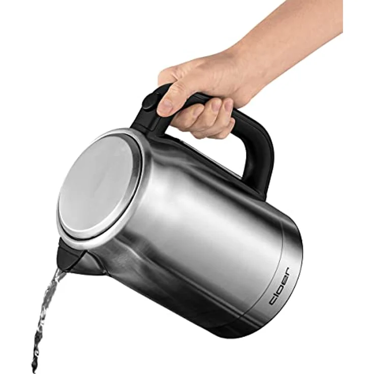 Cloer 4459 Touch-Wasserkocher, Basisstation mit Glasoberfläche - LED-Anzeige, 1,7 L, Edelstahl – Bild 5