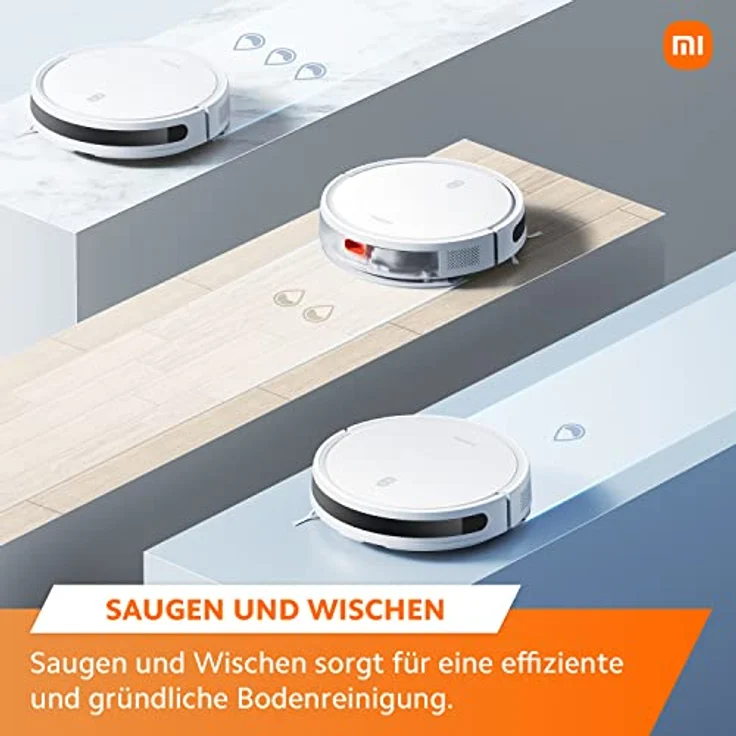 Xiaomi Robot Vacuum E12 Saug- & Wischroboter, Smart Reinigungsplan mit APP Steuerung und Google & Alexa, 4000 Pa Saugkraft, 110 Min Laufzeit, Teppich Tierhaare Hartböden, Ladestation, WLAN – Bild 4