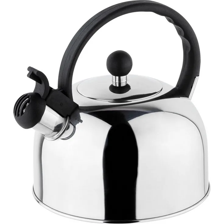 mucHome Wasser-/Teekocher 2,5L, Edelstahl Flötenkessel für Induktionsherde, hitzebeständiger Kunststoffgriff, spülmaschinengeeignet