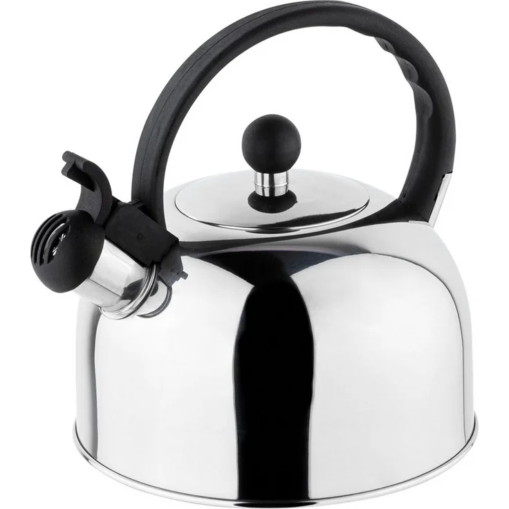 mucHome Wasser-/Teekocher 2,5L, Edelstahl Flötenkessel für Induktionsherde, hitzebeständiger Kunststoffgriff, spülmaschinengeeignet