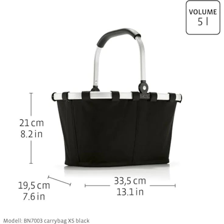 reisenthel carrybag XS western, stabiler Einkaufskorb mit Innentasche, wasserabweisendes Design, Maße 33,5 x 21 x 19,5 cm, 5 l Volumen, belastbar bis 8 kg – Bild 5